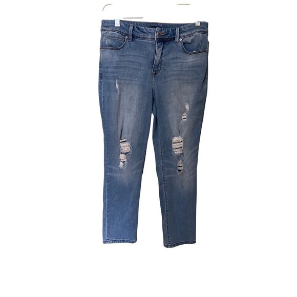 Chicos So Slimming Girlfriend Crop Jeans Chicos Sz 0 US 4 Small  Light Wash  sha - Picture 1 of 12